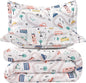 JSD Car Kids Comforter Set Queen Size, 3 Piece Microfiber Comforter with Pillow Sham, Machine Washable