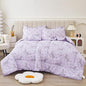 Mooreeke Twin Size Comforter Sets for Girls Kids, 6 Pieces Bed in a Bag Purple Floral Unicorn Bedding Comforter Sheet Set with Shams and Decorative Toy Pillow, Ultral Soft Microfiber Kids Bed Set