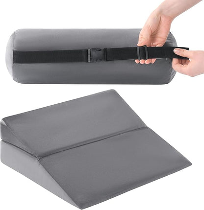ROYALAY Travel Wedge Pillow for Sleeping, Adjustable Portable Wedge Pillow for Travel, Leg Elevation Body Positioner for Chair, Bed, Travel, Camping