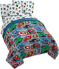 Jay Franco Marvel Avengers Fighting Team 4 Piece Twin Bed Set - Includes Reversible Comforter & Sheet Set Bedding - Super Soft Fade Resistant Microfiber (Official Marvel Product)