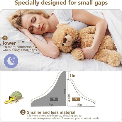 Vekkia King Bed Wedge Gap Filler Pillow/Mattress Wedge Gap Filler/Headboard Pillow/Bed Gap Filler to Close Gap (0-3.5") Between Headboard and Mattress King（White）