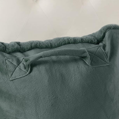 Faux Fur Assembly Need DIY Extra Large Backrest Reading Bed Rest Pillow with Arms and Pockets for Sitting in Bed Couch Sofa, Removable Cover & Filling Seprated, 28" x 30" x17", Dark Gray