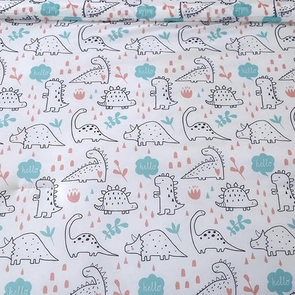 SDIII Dinosaur Comforter Full 3 Pieces, Silky Breathable Microfiber and Spandex, Cute Full Size Dinosaur Bedding Set for Boys Girls Kids and Teens