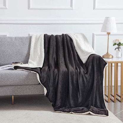 IR Imperial Rooms Black Sherpa Blankets Queen Size for Bed - Wholesale Bulk Pack of 9 Sherpa Blankets - Soft Fluffy Throw Blanket for Hotels, Guest Bedroom, 90x90 Inches