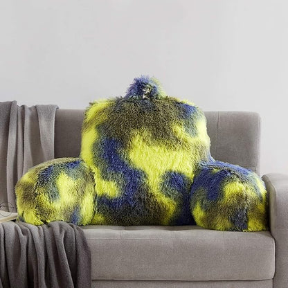 Fur Reading Pillow - Big Size 30x17x17 Inch with Premium Stuffing, Adult & Children Backrest Pillow with Arms, Bed Wedge Pillow for Headboard, Back Support Pillow for Sitting Up in Bed