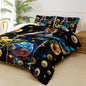 Galaxy Queen Bed Comforter Set，Queen Size Kids Bedding Set Ocean Theme Boys，Outer Space Quilt Queen Size，with 1 Comforter with 2 Pillow Case