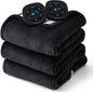 Bedsure Electric Blanket King Size - Dual Control Heated Blanket King Size, Fast Heating with 10 Time Settings & 10 Heat Settings, Warm Gift for Grandma (100x90 inches, Black)