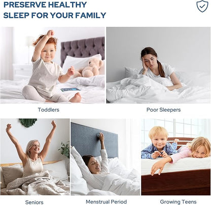 BEDLORE 2 Pack Waterproof Mattress Protector, King Size Mattress Pad with Deep Pocket Fitted Up to 6-18 inches, Soft Noiseless Single Bed Mattress Cover for Bedroom, Dorm Room (White)