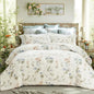 Floral Duvet Cover King Size 100% Cotton Reversible Duvet Cover Set with Zipper Closure 3 Pieces Soft & Breathable Green Garden Floral Comforter Cover Sets
