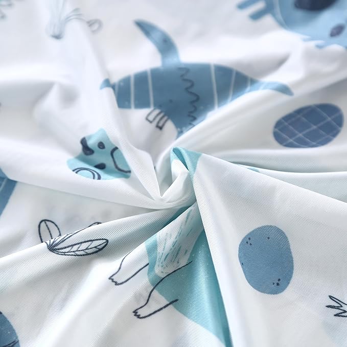 SDIII Dinosaur Comforter Full 3 Pieces, Silky Breathable Microfiber and Spandex, Cute Dinosaur Bedding Full Size for Boys Girls Kids and Teens