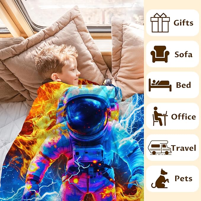 Blanket for Boys Kids Astronaut Throw Blankets Gift - 60x80 Inches Soft Comfy Cool Astronaut Throw for Sofa Chair Bed Office Home Decor