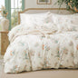 Duvet Cover Set Queen Size Vintage Style Garden Floral Duvet Cover 100% Cotton 3 Pcs Chic Floral Comforter Cover with Zipper Botanical Coquette Duvet Cover Set Ultra Soft & Breathable