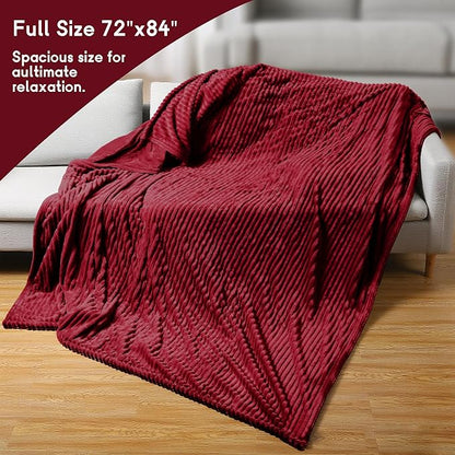 Heated Blanket Electric Blanket Full Size 72''x84'', Soft Flannel Heating Blanket with 12 Hour Auto Off - 10 Heat Settings - Machine Washable - Red