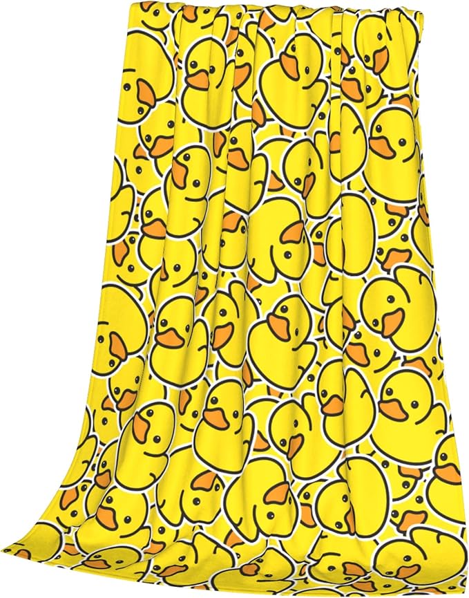 Cartoon Funny Duck Blanket Flannel Fleece Throw Blanket Durable Couch Blankets Home Decor for Bed and Sofa Super Soft Warm Blankets for All Season 50x40 inch