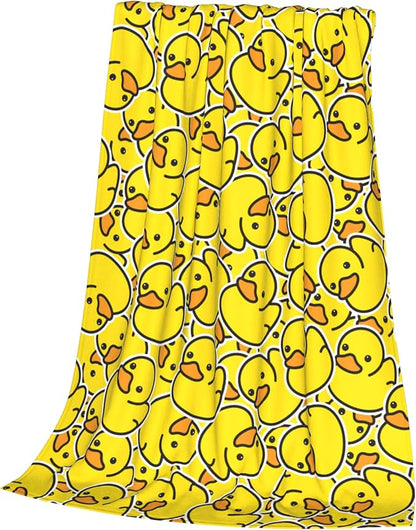 Cartoon Funny Duck Blanket Flannel Fleece Throw Blanket Durable Couch Blankets Home Decor for Bed and Sofa Super Soft Warm Blankets for All Season 60x50 inch
