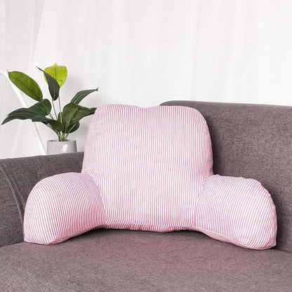 Bohemian Printed Reading Pillow with Support Arms Soft Bed Rest Pillows Back Support Cushion for Kids Reading Watching TV Sitting Up in Bed (23"×16"×10",Pink)