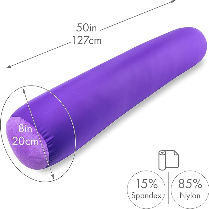 Case Only - Body Pillow Cover Stylish Silky Super Soft - 85% Spandex/ 15% Nylon Blend, Beauty - Breathable Pillowcase - Gentle on Hair Size 48 X 8, Dark Landaner