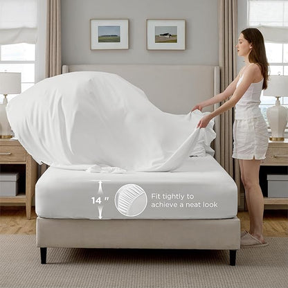 Bedsure Full Size Comforter Sets - Bedding Sets Full 7 Pieces, Bed in a Bag White Bed Sets with Comforter, Sheets, Pillowcases & Shams, Adult & Kids Bedding