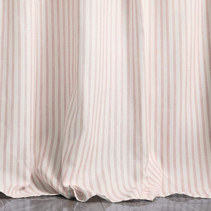 Lush Decor Ticking Stripe Bedspread Queen Size 3 Piece Set Blush - Ruffle Bedding Set Queen Bedspreads - Striped Bedding - Farmhouse & Coquette Decor