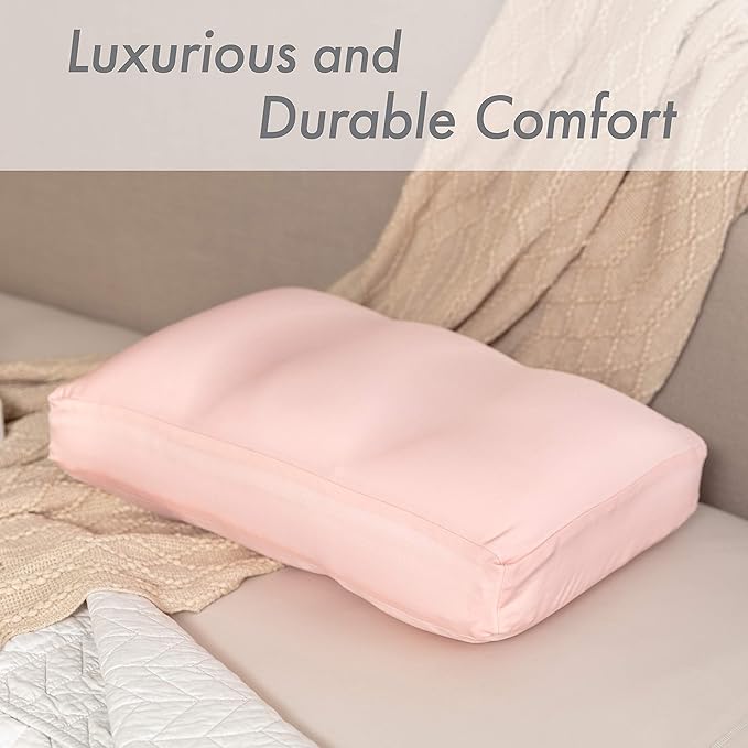 Cover Only for Premium Microbead Bed Pillow, Medium Extra Smooth - Ultra Comfortable Sleep with Silk Like Anti Aging Cover 85% Spandex/ 15% Nylon Breathable, Cooling Cream Peach