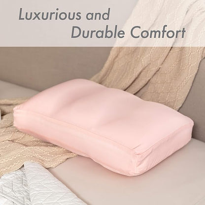 Cover Only for Premium Microbead Bed Pillow, Medium Extra Smooth - Ultra Comfortable Sleep with Silk Like Anti Aging Cover 85% Spandex/ 15% Nylon Breathable, Cooling Cream Peach