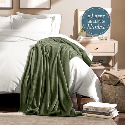 Bare Home Fleece Blanket - Twin/Twin Extra Long - Ultra-Soft Lightweight for Bed, Sofa, and Couch - Luxury Microplush - Cozy Warm Blanket (Twin/Twin XL, Cypress)