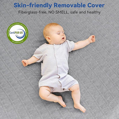 Vipbear Twin XL Size 3 Inch Mattress Topper, Cooling Gel Memory Foam with Bamboo Fiber Cover, Medium Firm Spine Support