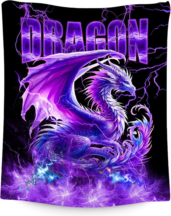 Kids Blanket Dragon Blankets Gifts for Boys Girls, 40"x50" Fleece Soft Cozy Toddler Throw for Couch Sofa