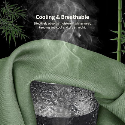 Body Pillowcase, Cooling Viscose from Bamboo Pillow Cover with Zipper Closure, Soft Moisture-Wicking for Hot Sleepers, Hair and Skin-Friendly, Green, 1 Pack