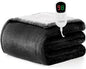 Homemate Electric Heated Blanket Full Size - 72"x84" Heating Blanket Full Size 1/2/4/6/8 Hours Auto-Off 10 Heat Level Over-Heat Protection Flannel Sherpa ETL Certification