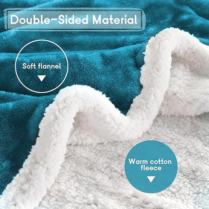 Electric Heated Blanket Full Size 72×84 inches, Cozy Plush Flannel,10 Hrs Auto Shut Off, 6 Heating Levels, Overheated Protection,Dark Green