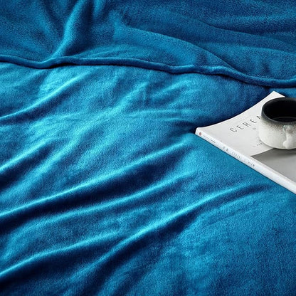 IR Imperial Rooms Fleece Blankets Queen Size 90x90 Inches- 8 Pack - Super Soft Fluffy Throw Blanket for Sofa and Bed - Warm and Cozy Lightweight 400 GSM Microfiber Bed Throws Blankets (Queen, Teal)
