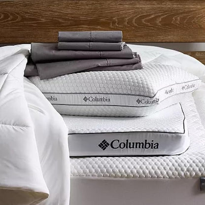 Columbia Comfort Ice Fiber Side Sleeper Down Alternative Bed Pillow with Polyester Fiberfill, Supportive Cooling Double Sided Breathable Cover (Side Sleeper, Standard/Queen (Pack of 1))