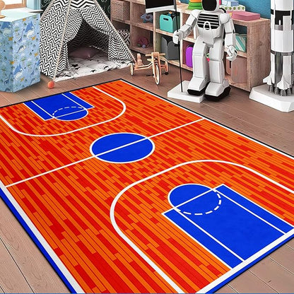 Basketball Court Rug for Boys Bedroom Kids Carpet Sports Rugs for Boys Bedroom Sports Carpet for Kids Room Decor Floor Mat, 3x4 Feet