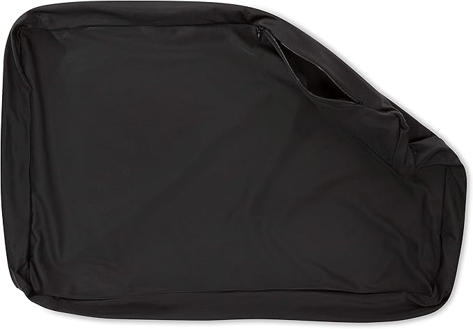 PILLOWY Cover Only for Premium Microbead Bed Pillow, Large Extra Smooth - Ultra Comfortable Sleep with Silk Like Anti Aging Cover 85% Spandex/ 15% Nylon Breathable, Cooling Matte Black