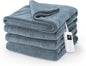 Sunbeam Electric Royal Luxe Microplush Heated Blanket, 12 Heat Settings, 12-Hour Auto Shut-Off, Fast Heating, Warm and Cozy, Cadet Blue Color, Twin (84" x 62")