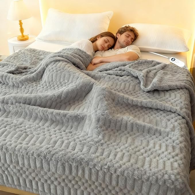 Heated Blanket Full,Electric Flannel Blanket,Heating Blanket with ETL & FCC & 12 Heating Levels & Auto Shut Off，Machine Washable -74"x84"