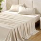 Bedsure California King Sheet Sets, Cooling Sheets, Rayon Derived from Bamboo, Breathable & Soft, Deep Pocket Up to 16 Inches, Hotel Luxury Silky Bedding for Hot Sleepers, Light Beige