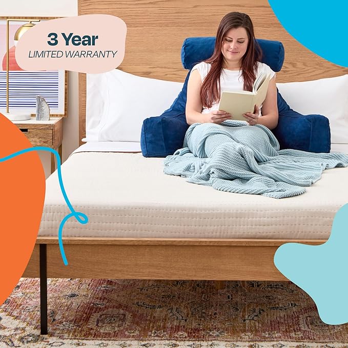LINENSPA Reading Pillow with Shredded Memory Foam- Back Pillow for Sitting in Bed, Reading, Gaming, Watching TV – Bed Chair Pillow with Arms, Dorm Room Essentials, Navy
