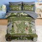 Comforter Set Full Size, Cool Cartoon Dinosaur 7 Pcs Bedding for Kids and Adults, Jungle Wildlife Animal Bed Sheet Sets with Fitted Sheet 2 Pillowcases & 2 Shams for Bedroom Bed Decor