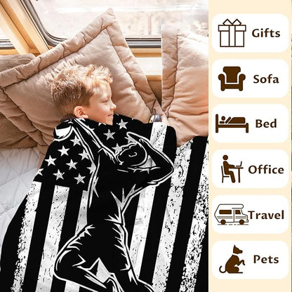 Volleyball Gifts for Kids Boys - 50x40 Inches Small Soft Fuzzy Flannel Blankets Accessories Decor Sports Throws for Travel Camping