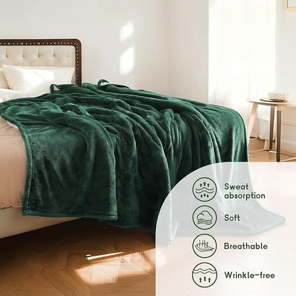 Heated Blanket Electric Blanket Full Size 72''x84'', Soft Flannel Heating Blanket with 10 Hour Auto Off - 5 Heat Settings - Machine Washable - Grass Green