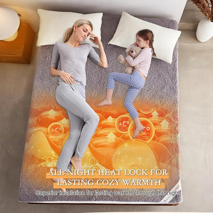 YOUR MOON Wool Fleece Mattress Pad Twin – Organic Australian Wool Plush Mattress Topper, 370GSM Velvet Breathable Bed Mattress Cover with 16" Deep Pocket, 39"x75", Gray