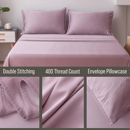 Bella Coterie | Luxury Bamboo Queen Size Pillowcase Set | 100% Organically Grown Bamboo Viscose | Ultra Soft | Cooling | 2 Pcs [Lilac]