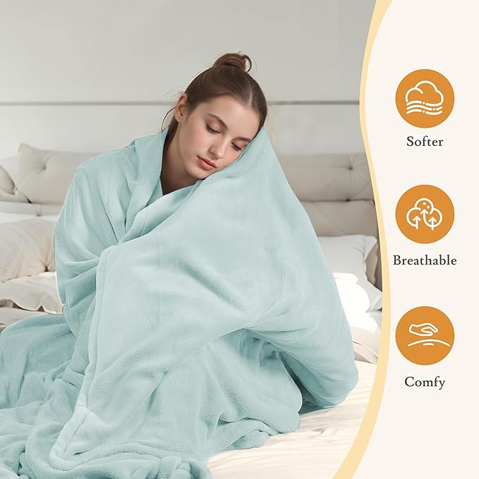 Electric Heated Blanket 72"x84" Full Size - 4 Heat Levels, 10H Auto Shut Off, Ultra-Soft Coral Fleece Heated Blanket with Overheat Protection, Fast Heating, Machine Washable - Mint Green