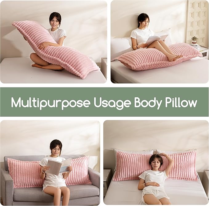 HIGOGOGO Memory Foam Body Pillow, Thickened Large Long Bed Pillow for Adults, Full Body Pillow with Removable Pillow Cover(20x54 Inch)