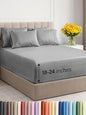 Extra Deep Cal King Sheet Set - 6 Piece Breathable & Cooling Sheets - Hotel Luxury Bed Sheets Set - Easy Fit - Soft, Wrinkle Free & Comfy Sheets Set - Heathered Grey Sheet Set w/Extra Deep Pockets