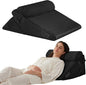 3PCS Wedge Pillow Set for After Surgery, Adjustable 9&12 Inch Bed Wedge Pillow for Sleeping, Incline Pillow Wedge for Headboard, Post Surgery, Acid Reflux, Neck&Back Support, Air-Layer Black
