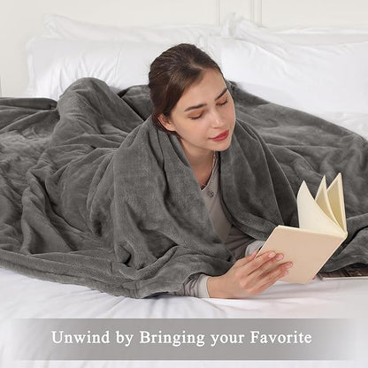 Electric Blanket Heated Blanket Full Size, Super Soft Cozy Upgraded Flannel Heating Blanket with 6 Heating Levels & 1-10 Hours Auto Off, ETL & FCC Certification, 72" x 84", Silver Gray