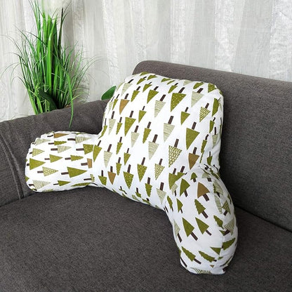 Bohemian Printed Reading Pillow with Support Arms Soft Bed Rest Pillows Back Support Cushion for Kids Reading Watching TV Sitting Up in Bed (23"×16"×10",Tree)